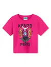 Kenzo Tiger Logo Print T-shirt In Pink