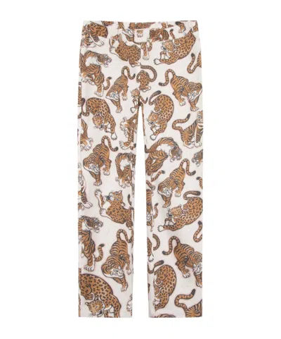 Kenzo Tiger Motif-print Cotton Leggings In Multicolor