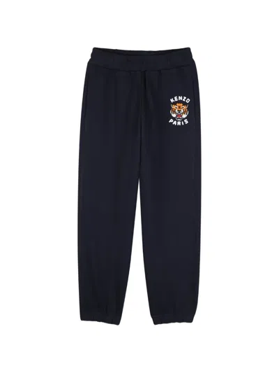 Kenzo Kids' Tiger Motif Track Pants In Green