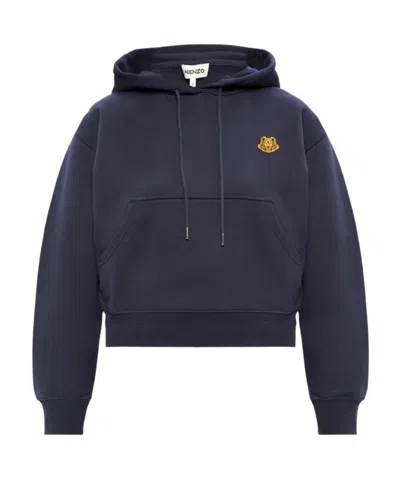Kenzo Tiger Patch Hoodie In Black