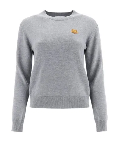 Kenzo Tiger Patch Jumper In Gray