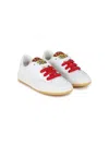 Kenzo Tiger Patch Lace-up Leather Sneakers In White