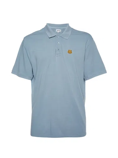 Pre-owned Kenzo Tiger Patch Polo T-shirt In Blue