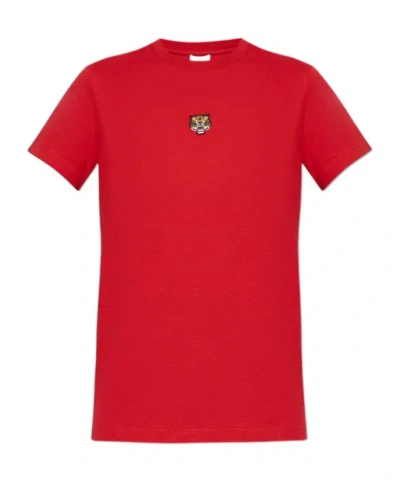 KENZO KENZO TIGER EMBROIDERED CREWNECK T-SHIRT