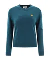 Kenzo Tiger Patch Wool Jumper In Blue