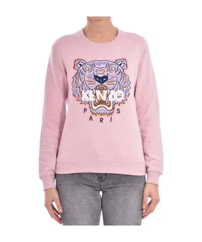 Kenzo Tiger Pattern Sweater In Pink