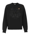 Kenzo Logo Embroidered Crewneck Sweatshirt In Black