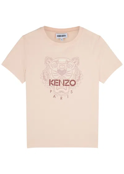 Kenzo Tiger-print Cotton T-shirt In Pink