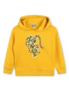Kenzo Tiger-print Fleece-texture Hoodie In Yellow