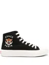 Kenzo Logo Pattern High Upper Board Shoes In Black