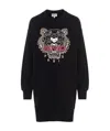 Kenzo Tiger-print Jumper Dress In Black