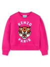 Kenzo Tiger Print Layered Sweatshirt In Pink