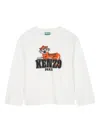 Kenzo Tiger-print Long-sleeve T-shirt In White