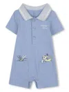 Kenzo Light Blue Romper For Baby Boy With Tiger In Blue