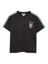 Kenzo Black T-shirt For Kids With Lucky Tiger In Black