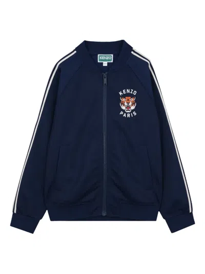 Kenzo Kids' Tiger-print Sweatshirt In Blue
