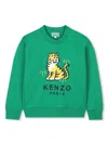 Kenzo Printed Cotton Sweatshirt In Green