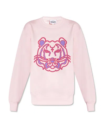 Kenzo Tiger-print Sweatshirt In Pink