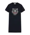 Kenzo Tiger-print T-shirt Dress In Black
