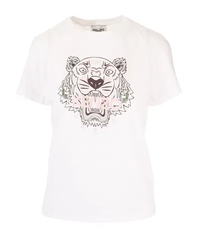 Kenzo Tiger-print T-shirt In White