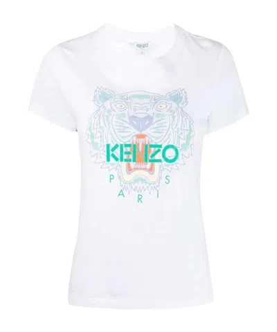 Kenzo Tiger Print T-shirt In White
