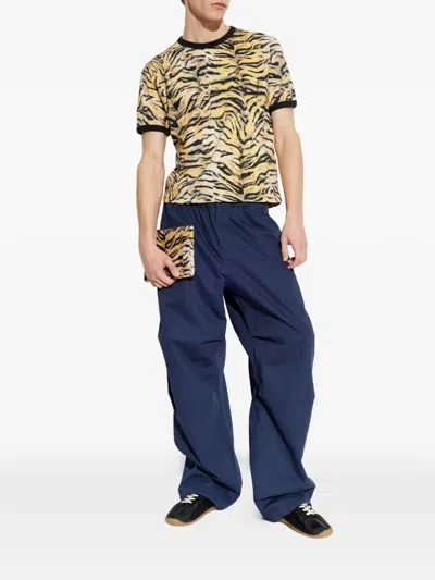 Kenzo Tiger-print T-shirt In Yellow