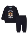 Kenzo Tiger-print Tracksuit Set In Blue