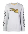 Kenzo Tiger Printed Long-sleeved Sweater In White