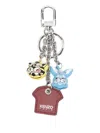 Kenzo Tiger Rabbit Charm Keyring In Metallic