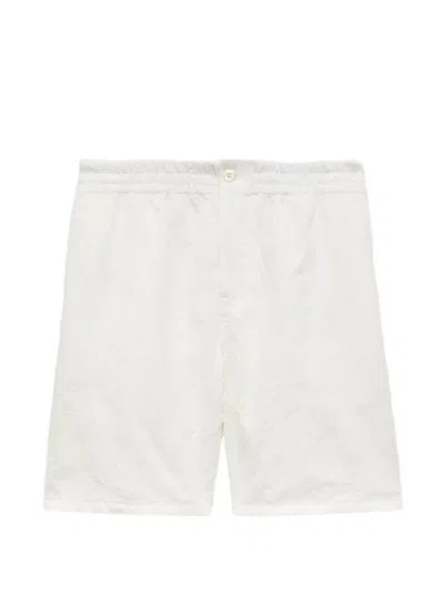 Kenzo Tiger Textured Shorts In White