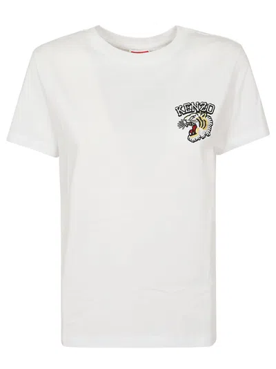 Kenzo Tiger Varsity Classic T-shirt In Off White