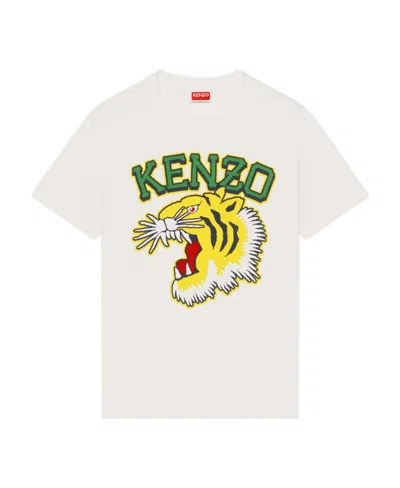 Kenzo Tiger Varsity Cotton T-shirt In White