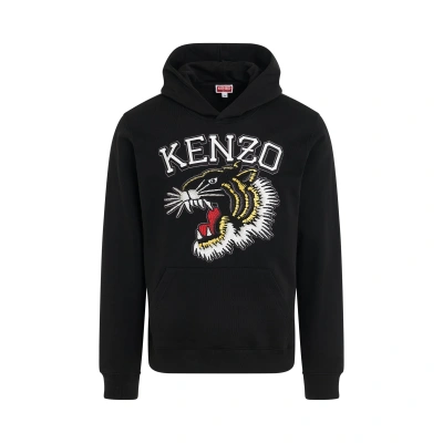 Kenzo Tiger Varsity Slim Hoodie In Black