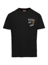 KENZO SLIM BLACK T-SHIRT WITH TIGER PATCH IN COTTON MAN