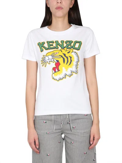 Kenzo Tiger Varsity T-shirt In White