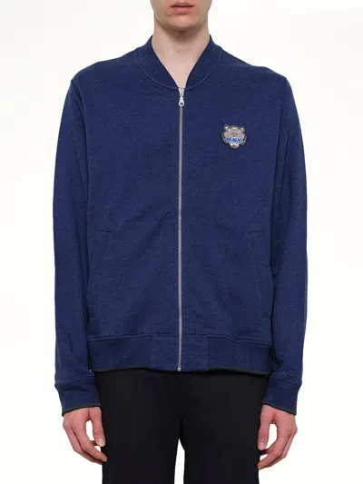 Kenzo Tiger Patch Cardigan In Blue