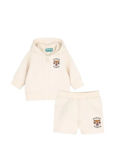 Kenzo Babies' Tiger Zip-up Hoodie Shorts Set In Multi