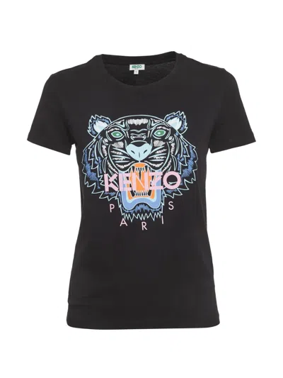 Pre-owned Kenzo Tiger-logo T-shirt In Black