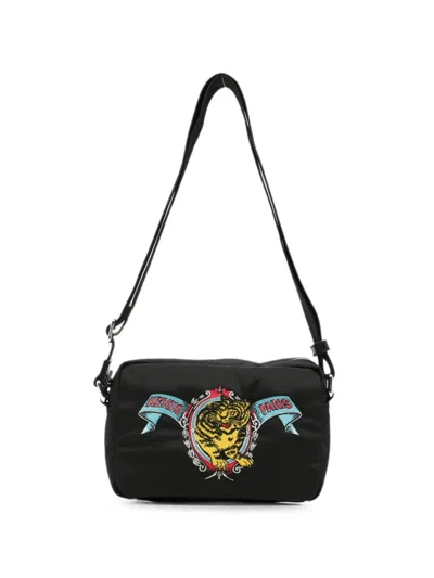 Kenzo Tiger-motif Embroidered Messenger Bag In Black