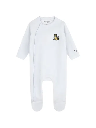 Kenzo Babies' Tiger-patch Pajamas In Green