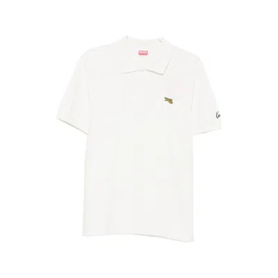 Kenzo Tiger-patch Polo Shirt In White