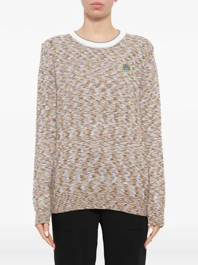 Kenzo Tiger-patch Sweater In Gold