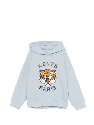 Kenzo Kids' Tiger-print Sweatshirt In Gray