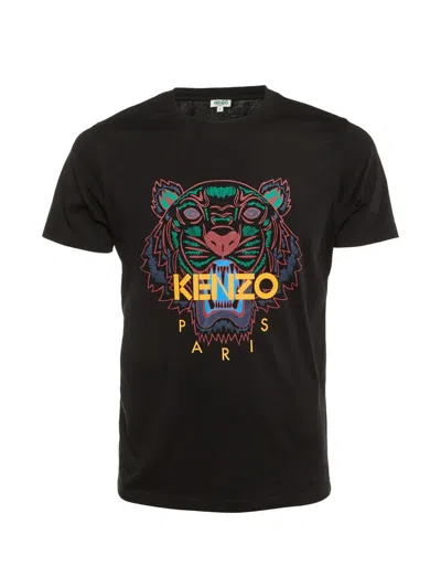 Pre-owned Kenzo Tiger-print T-shirt In Black
