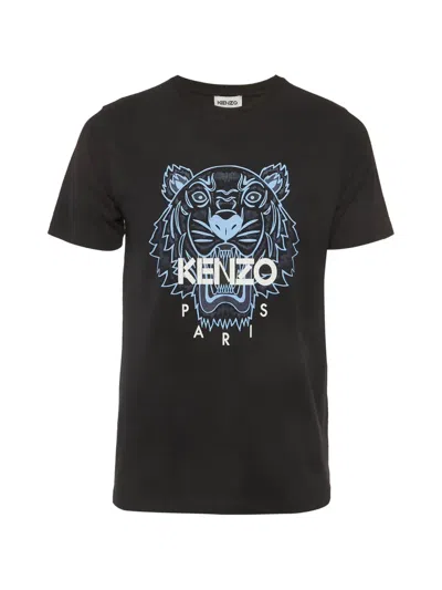 Pre-owned Kenzo Tiger-print T-shirt In Black
