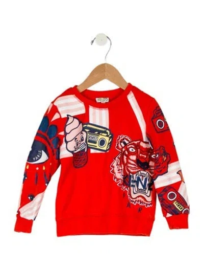 Pre-owned Kenzo Babies' Toddler Boys' Graphic Print Long Sleeve Sweatshirt In Orange