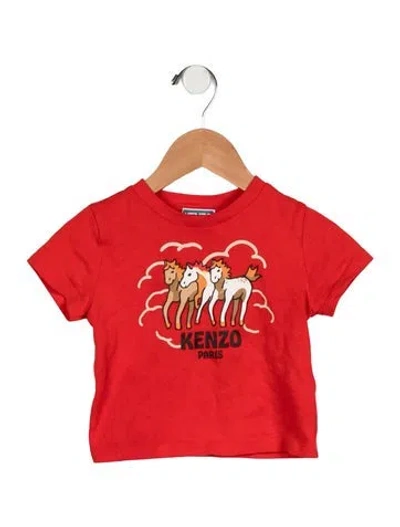 Pre-owned Kenzo Babies' Toddler Boys' Graphic Print T-shirt In Red