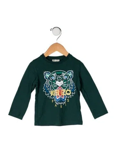 Pre-owned Kenzo Babies' Toddler Boys' Graphic Printed Long Sleeve Shirt In Green