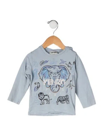 Pre-owned Kenzo Babies' Toddler Boys' Graphic Printed Short Sleeve Shirt In Blue
