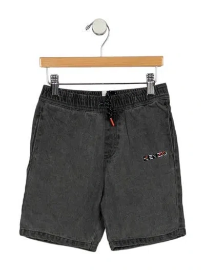 Pre-owned Kenzo Babies' Toddler Girls Branded Embroidered Shorts In Grey